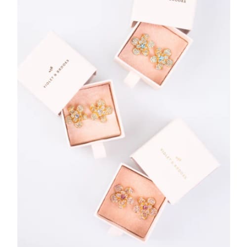 flower boxed post earring - Jewelry