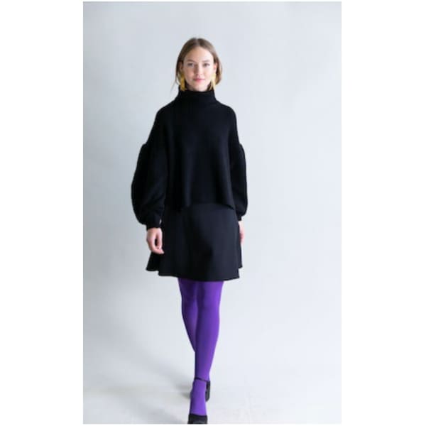 Merino Wool Turtle Neck And Puffed Sleeve - Clothing & Accessories